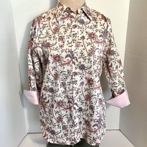 Chaps Women's Medium Non-Iron Button-Down Shirt with Contrasting Cuffs